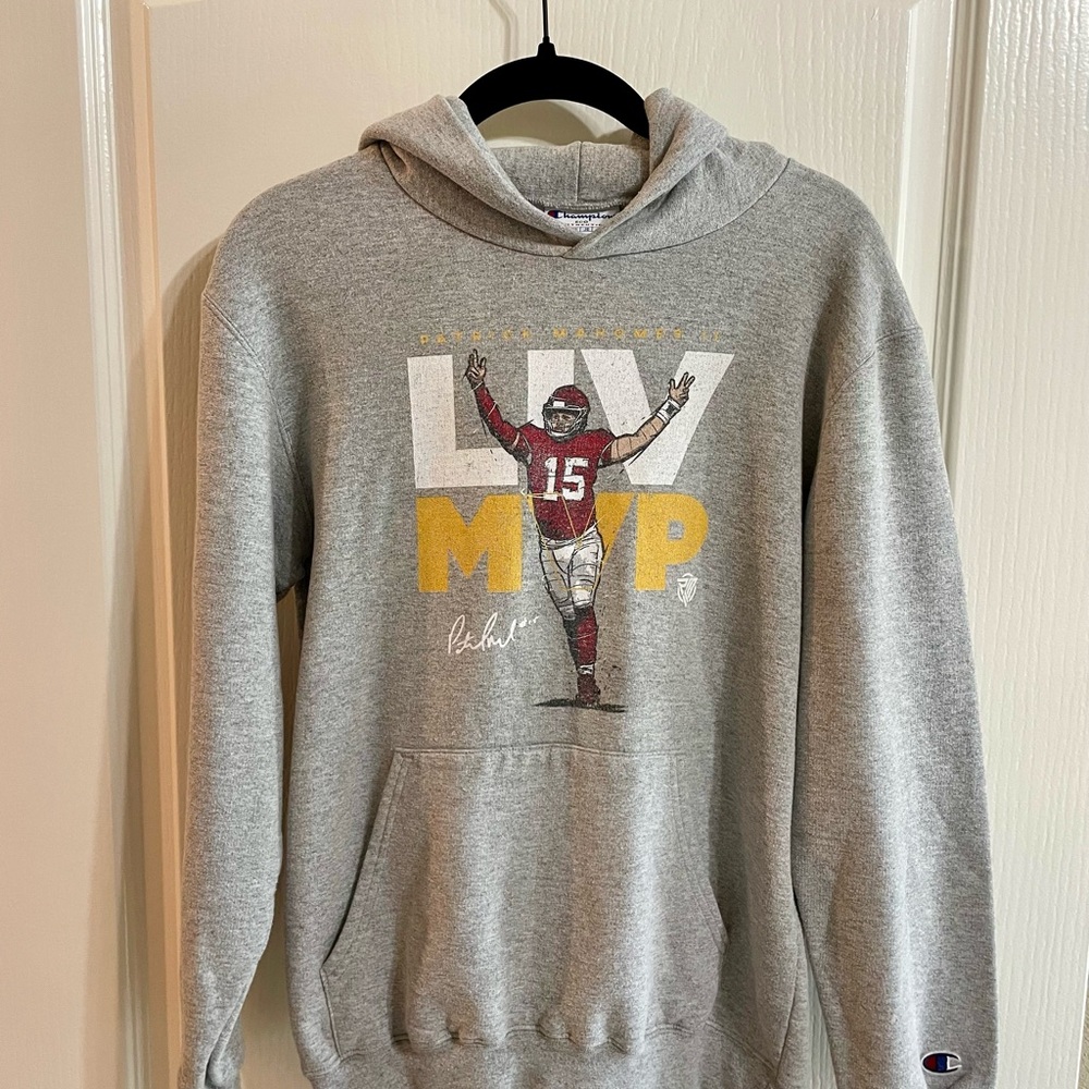 Youth Champion Patrick Mahomes Super Bowl Gray Hoodie